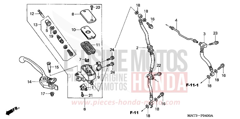 FR. BRAKE MASTER CYLINDER for Super Blackbird MUTE BLACK METALLIC (NH359) from 1997